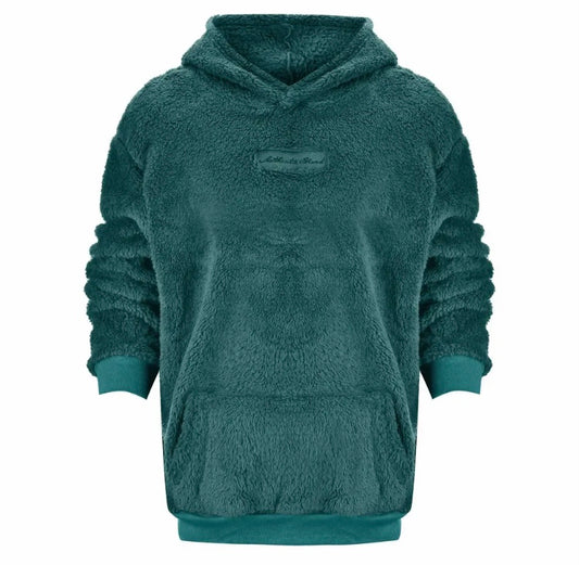 Capuche vert et bleu forure