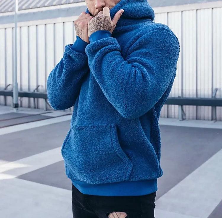 Capuche vert et bleu forure