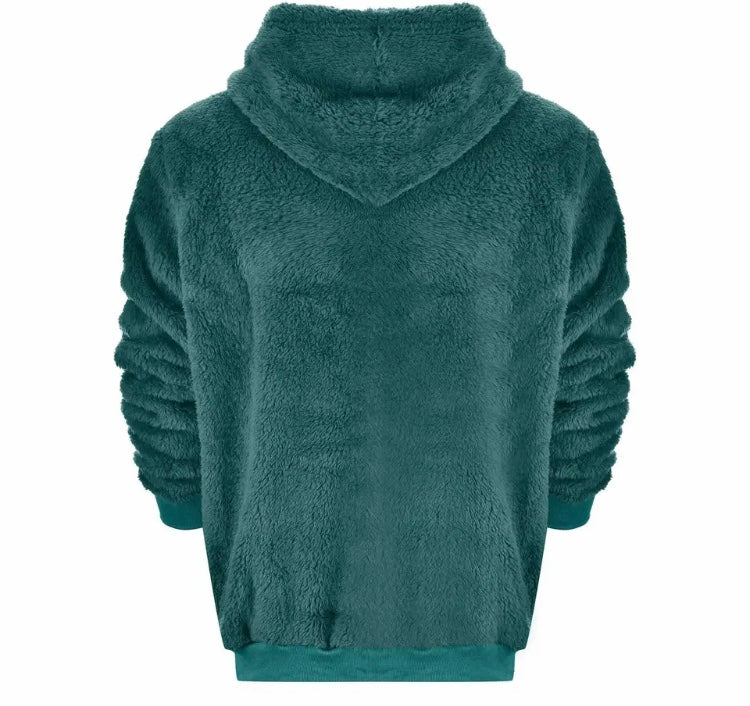 Capuche vert et bleu forure